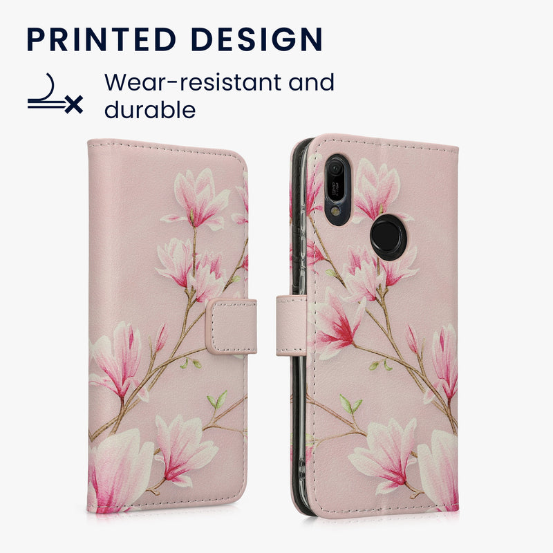 kwmobile Wallet Case kompatibel mit Huawei Y6 (2019) Hülle - Cover mit Ständer und Kartenfächern