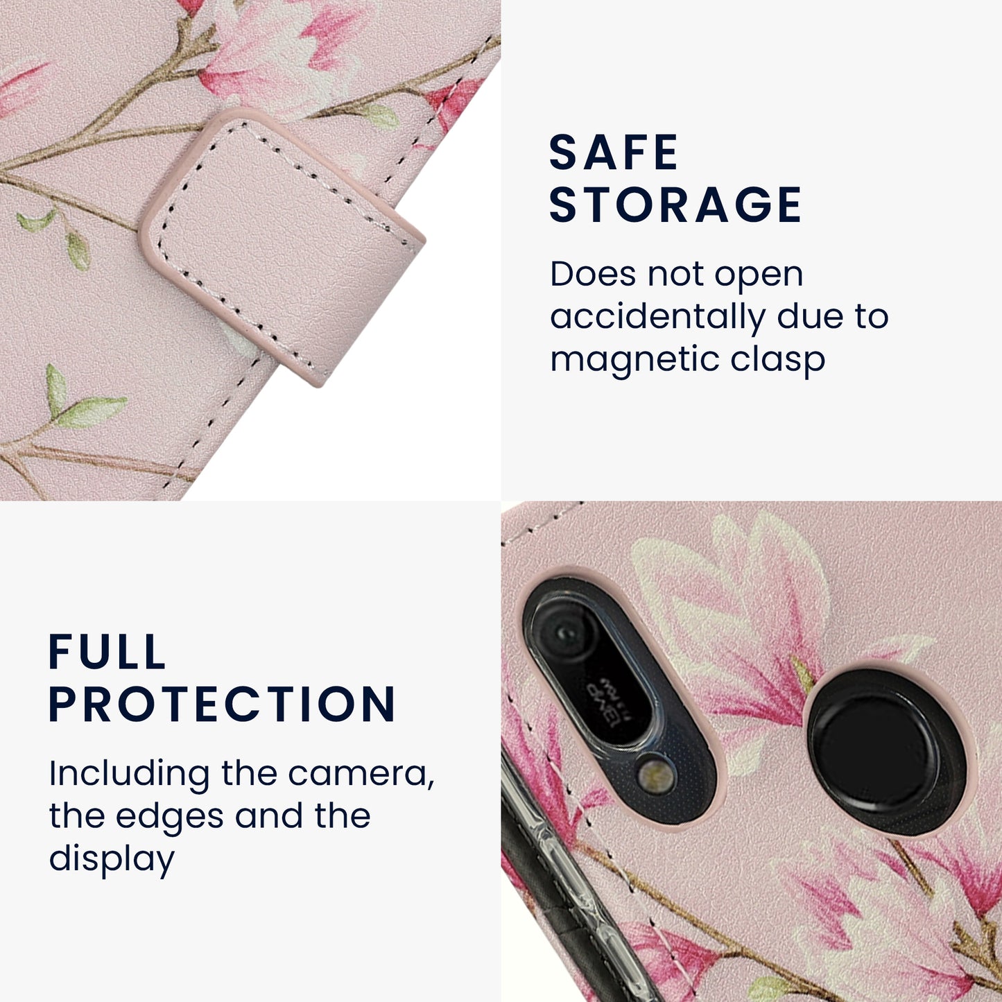 kwmobile Wallet Case kompatibel mit Huawei Y6 (2019) Hülle - Cover mit Ständer und Kartenfächern