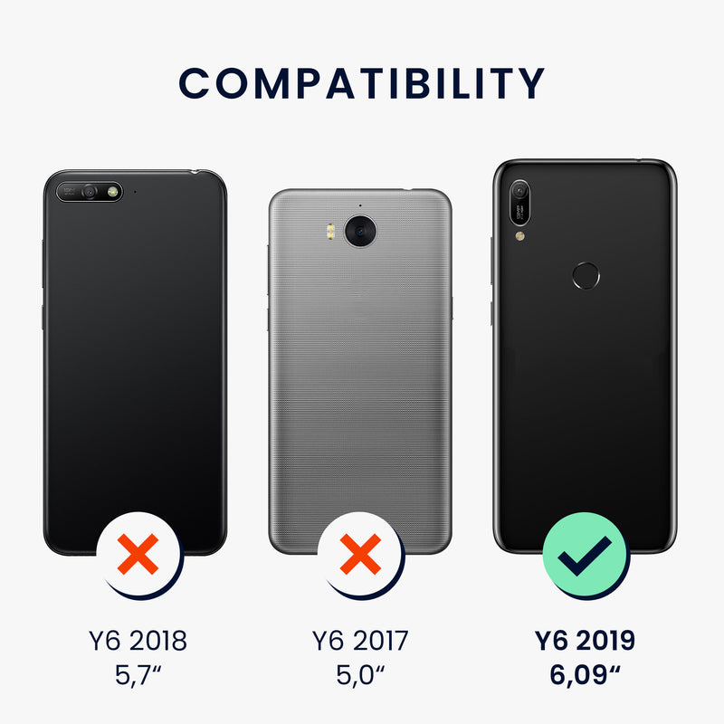 kwmobile Wallet Case kompatibel mit Huawei Y6 (2019) Hülle - Cover mit Ständer und Kartenfächern