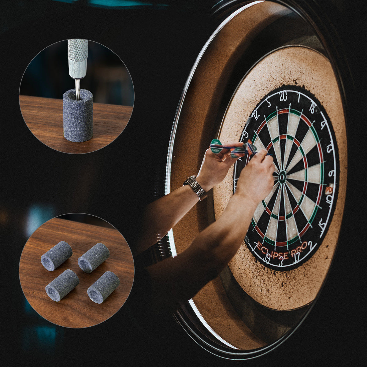 kwmobile Dartpfeile Spitzer Schleifstein für Metall Darts