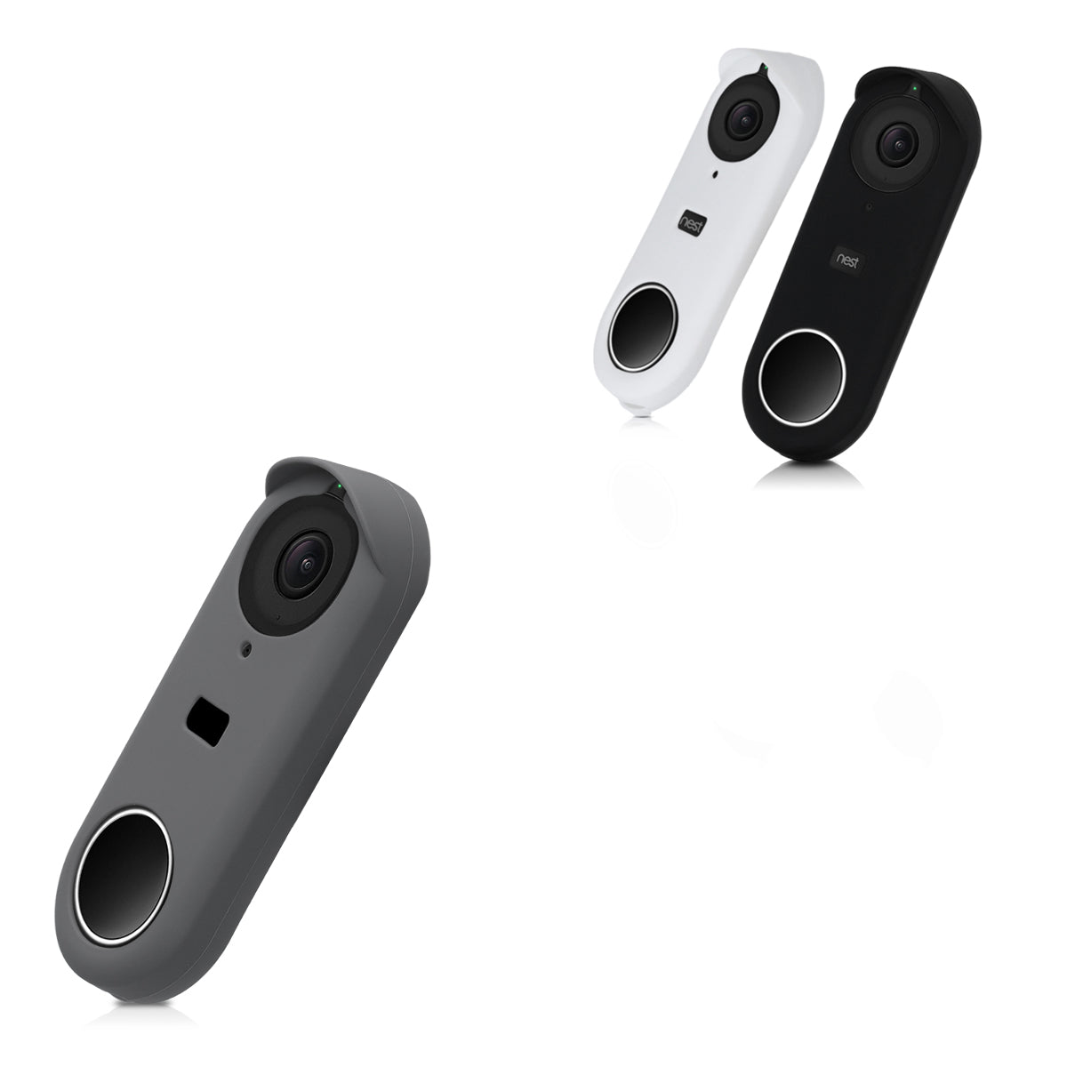 kwmobile Hülle kompatibel mit Nest Hello Video Doorbell - Silikon Cover Case Schutzhülle für Video Türklingel Schwarz Schwarz  