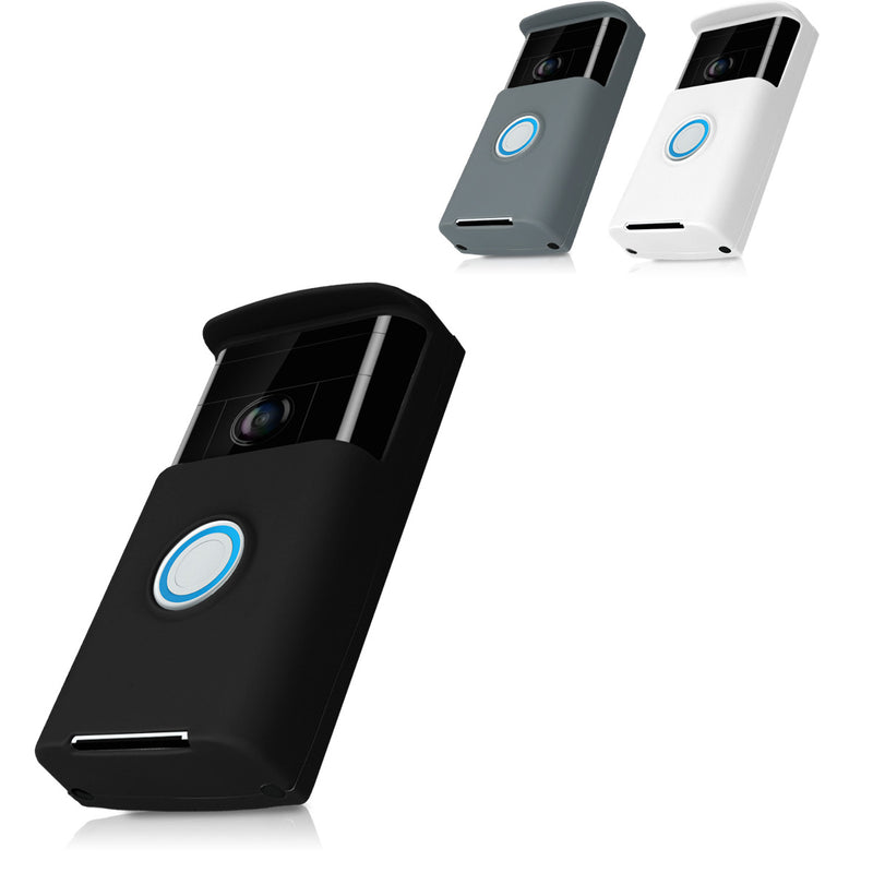 kwmobile Hülle kompatibel mit ring Video Doorbell (1. Gen) - Silikon Cover Case Schutzhülle für Video Türklingel Schwarz Schwarz  