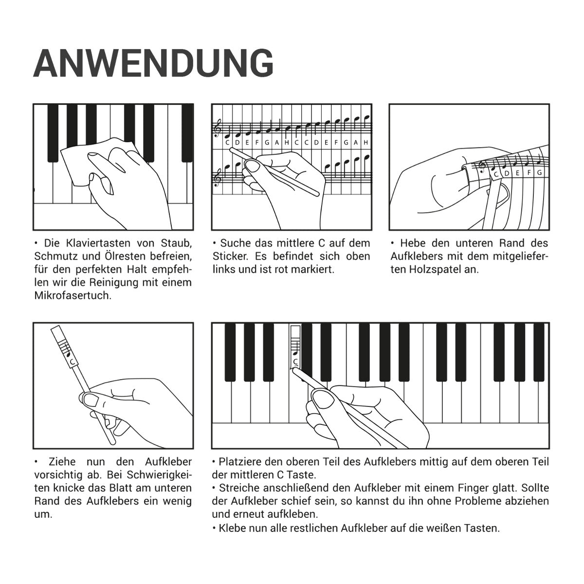 Klavier Noten Aufkleber