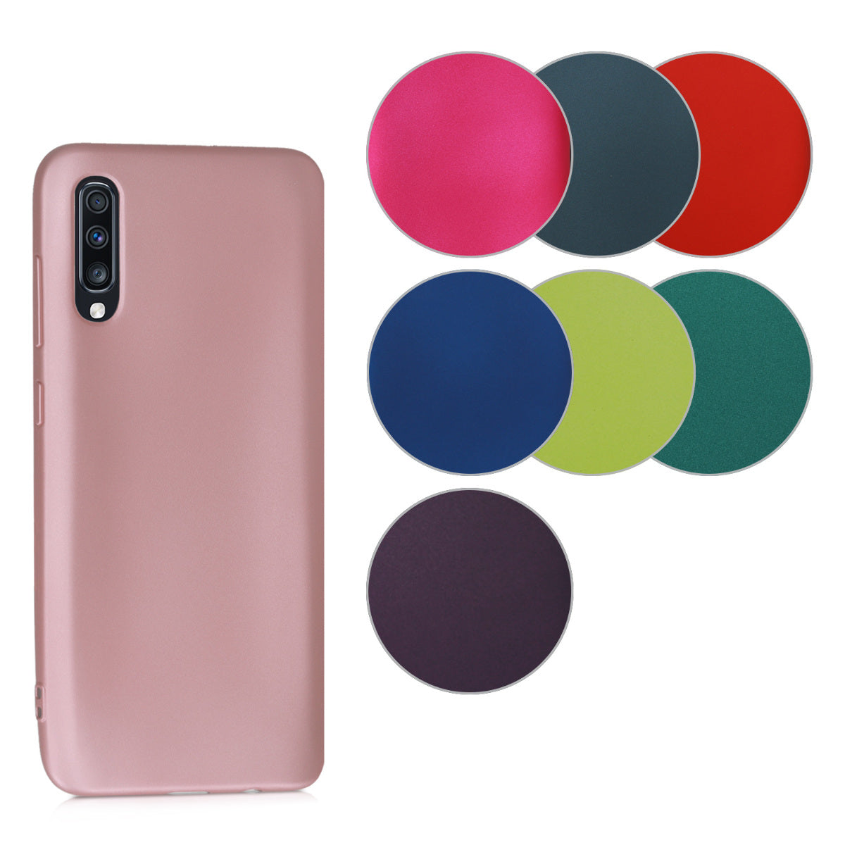 kwmobile Case kompatibel mit Samsung Galaxy A70 Hülle - Schutzhülle aus Silikon metallisch schimmernd - Handyhülle Metallic Blau Metallic Blau  