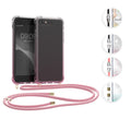 kwmobile Necklace Case kompatibel mit Apple iPhone SE (2022) / iPhone SE (2020) / iPhone 8 / iPhone 7 Hülle - Silikon Cover mit Handykette - Lavendel Grün Transparent Blumenhalme Lavendel Lavendel  [dsg13]