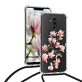 kwmobile Necklace Case kompatibel mit Huawei Mate 20 Lite Hülle Silikon Cover mit Handykette Transparent Magnolien