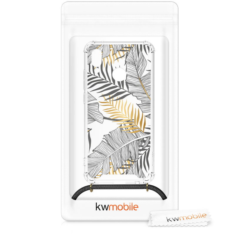 kwmobile Necklace Case kompatibel mit Huawei P20 Lite Hülle Silikon Cover mit Handykette Kirschblütenblätter