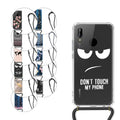 kwmobile Necklace Case kompatibel mit Huawei P20 Lite Hülle Silikon Cover mit Handykette Kirschblütenblätter