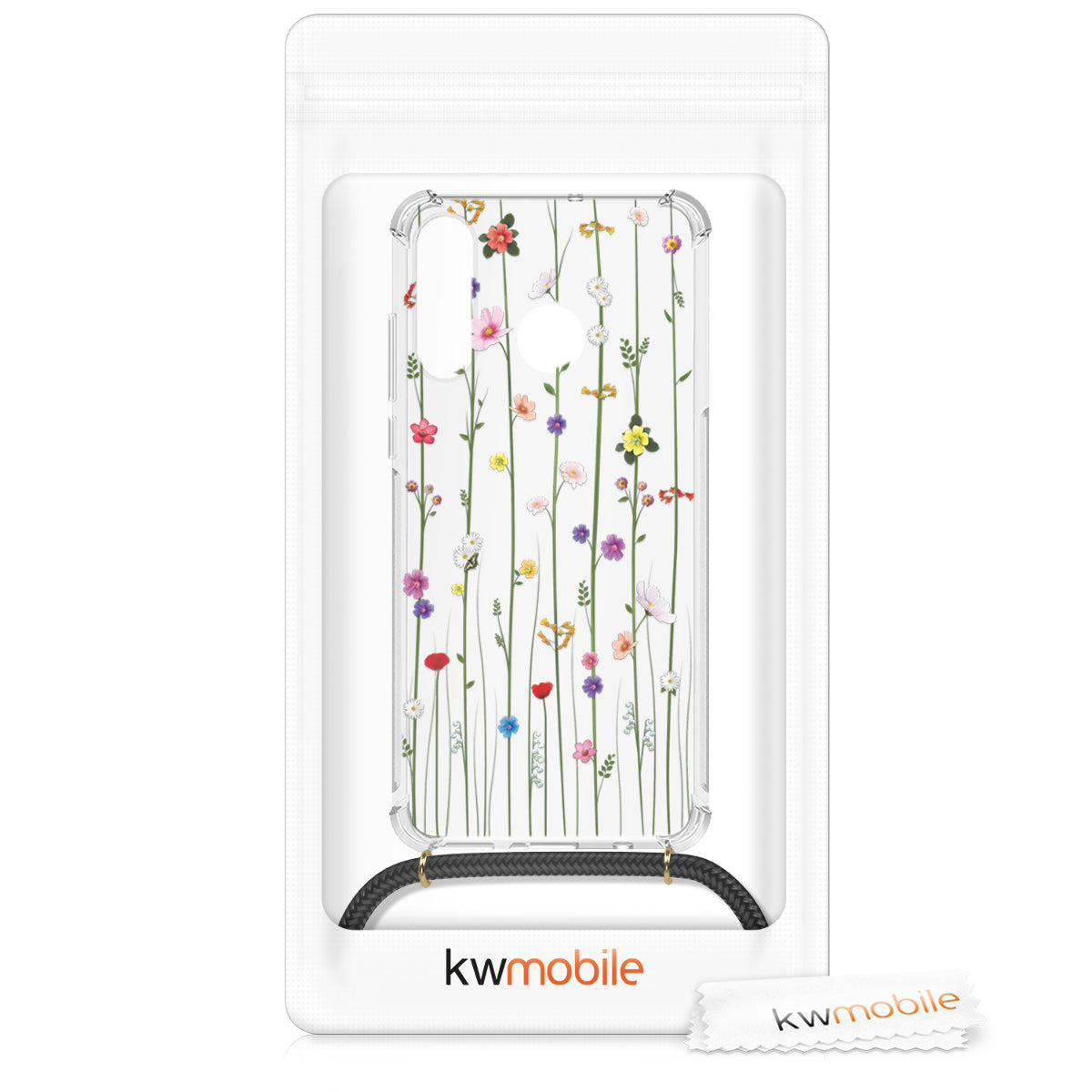kwmobile Necklace Case kompatibel mit Huawei P30 Lite Hülle Silikon Cover mit Handykette