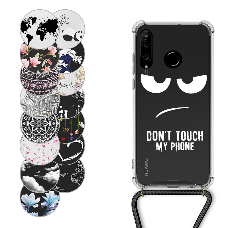 kwmobile Necklace Case kompatibel mit Huawei P30 Lite Hülle Silikon Cover mit Handykette