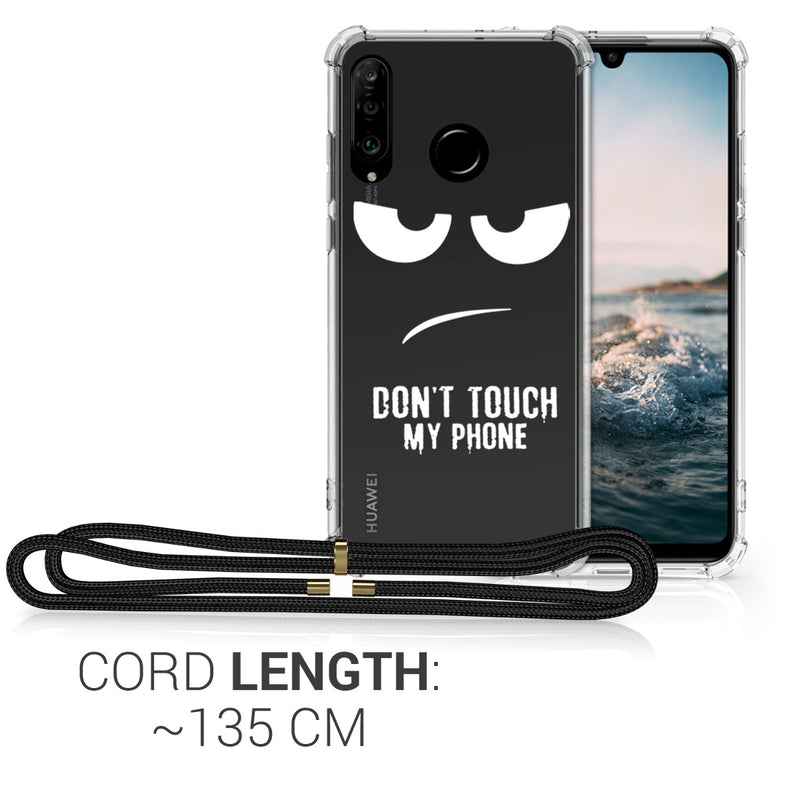 kwmobile Necklace Case kompatibel mit Huawei P30 Lite Hülle Silikon Cover mit Handykette