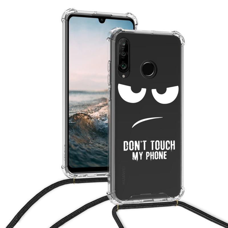 kwmobile Necklace Case kompatibel mit Huawei P30 Lite Hülle Silikon Cover mit Handykette