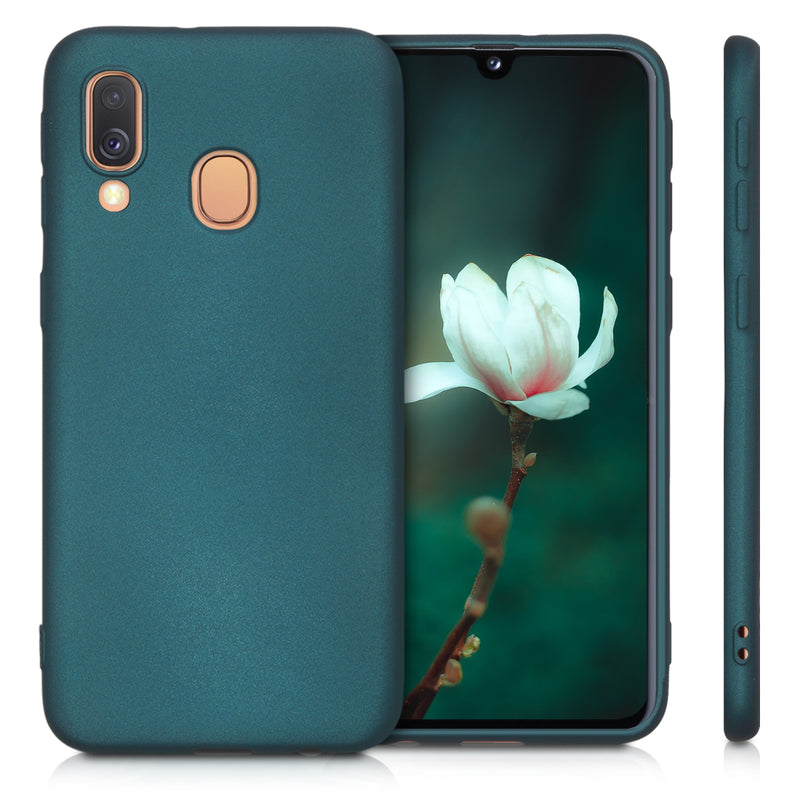 kwmobile Case kompatibel mit Samsung Galaxy A40 Hülle - Schutzhülle aus Silikon metallisch schimmernd - Handyhülle