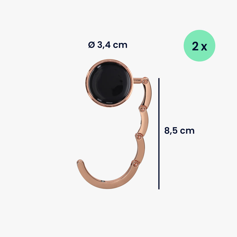 kwmobile Taschenhalter für Tisch - 2x Handtaschenhalter für Tisch - Taschenhaken faltbar - Taschen Aufhänger - Taschen Halter Haken - Tischhaken Set