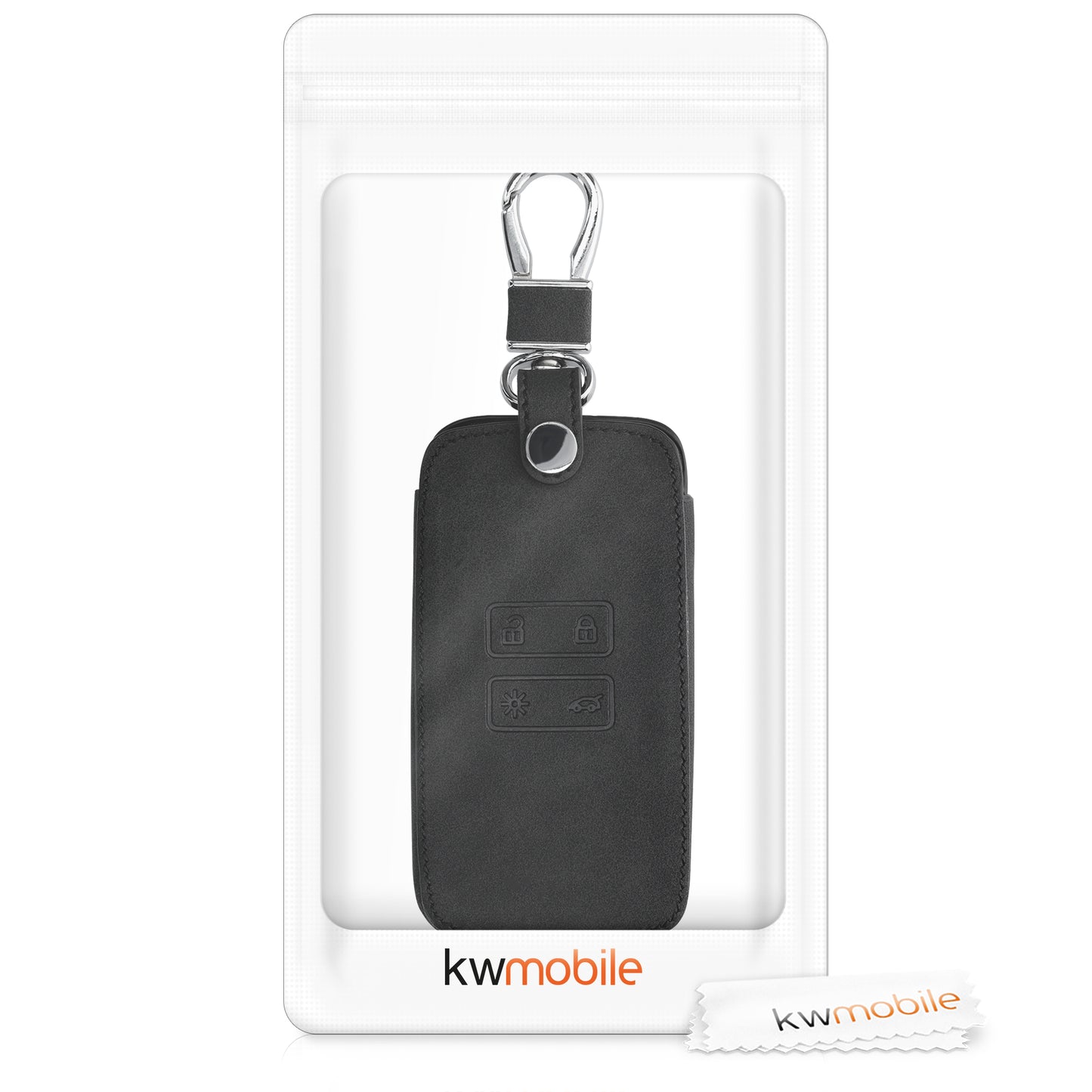 kwmobile Autoschlüssel Hülle kompatibel mit Renault 4-Tasten Smartkey (nur Keyless Go) Kunstleder Schutzhülle Cover