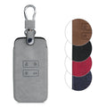 kwmobile Autoschlüssel Hülle kompatibel mit Renault 4-Tasten Smartkey Autoschlüssel (nur Keyless Go) - Wildlederoptik - Kunstleder Schutzhülle Schlüsselhülle Cover - Grau Grau  