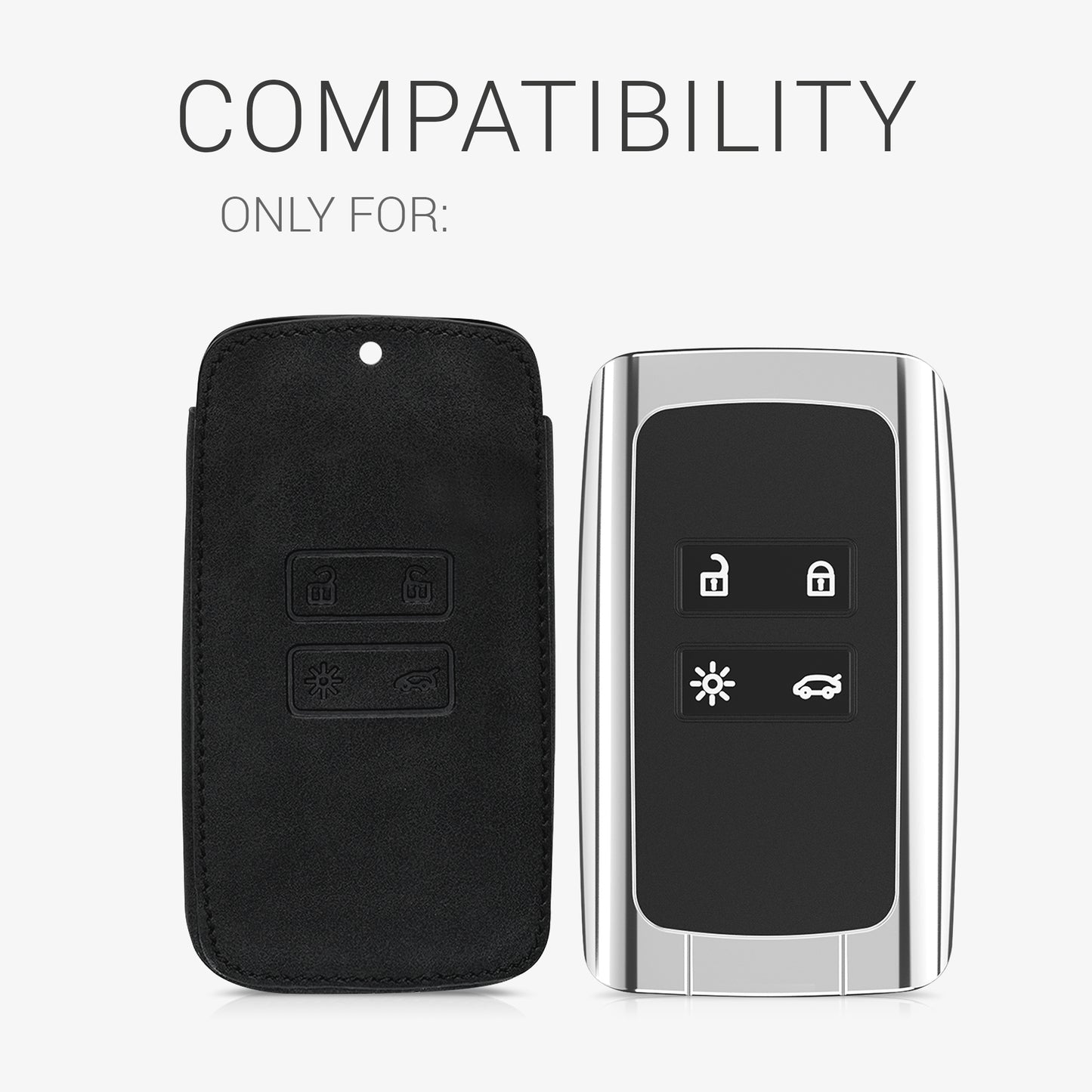 kwmobile Autoschlüssel Hülle kompatibel mit Renault 4-Tasten Smartkey (nur Keyless Go) Kunstleder Schutzhülle Cover