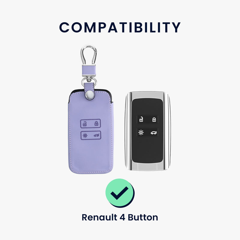 kwmobile Autoschlüssel Hülle kompatibel mit Renault 4-Tasten Smartkey Autoschlüssel (nur Keyless Go) - Kunstleder Schutzhülle Schlüsselhülle Cover