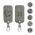kwmobile Autoschlüssel Hülle kompatibel mit Renault 4-Tasten Smartkey Autoschlüssel (nur Keyless Go) - Kunstleder Schutzhülle Schlüsselhülle Cover Herz Brush Grau Grau  [dsg06]