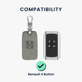 kwmobile Autoschlüssel Hülle kompatibel mit Renault 4-Tasten Smartkey Autoschlüssel (nur Keyless Go) Schutzhülle Cover