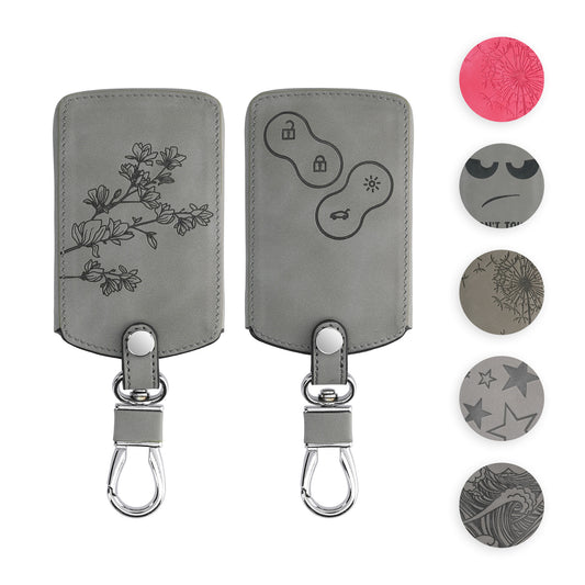 kwmobile Autoschlüssel Hülle kompatibel mit Renault 4-Tasten Autoschlüssel Karte (nur Keyless Go) - Kunstleder Schutzhülle Schlüsselhülle Cover Don't touch my Key Grau Grau  [dsg13]