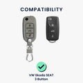 kwmobile Autoschlüssel Hülle kompatibel mit VW Skoda Seat 3-Tasten Autoschlüssel Kunstleder Schutzhülle Schlüsselhülle Cover