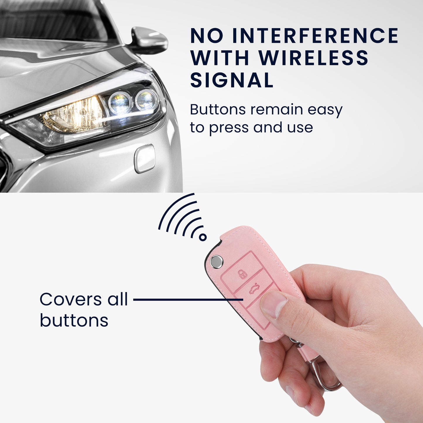 kwmobile Autoschlüssel Hülle kompatibel mit VW Golf 7 MK7 3-Tasten Autoschlüssel Kunstleder Schutzhülle Schlüsselhülle Cover