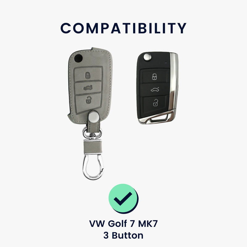 kwmobile Autoschlüssel Hülle kompatibel mit VW Golf 7 MK7 3-Tasten Autoschlüssel Kunstleder Schutzhülle Schlüsselhülle Cover