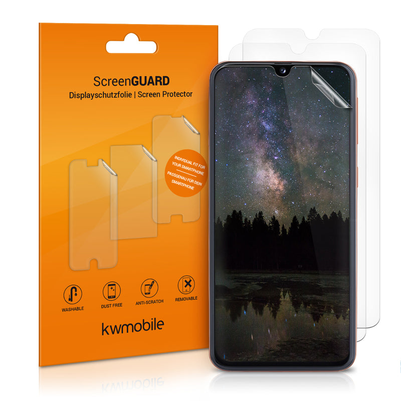 kwmobile 3x Displayschutzfolie kompatibel mit Samsung Galaxy A40 Folie - klare Schutzfolien Set in transparent Transparent  