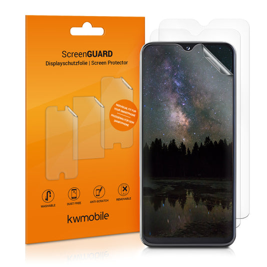 kwmobile 3x Displayschutzfolie kompatibel mit Samsung Galaxy A20e Folie - klare Schutzfolien Set in transparent Transparent  