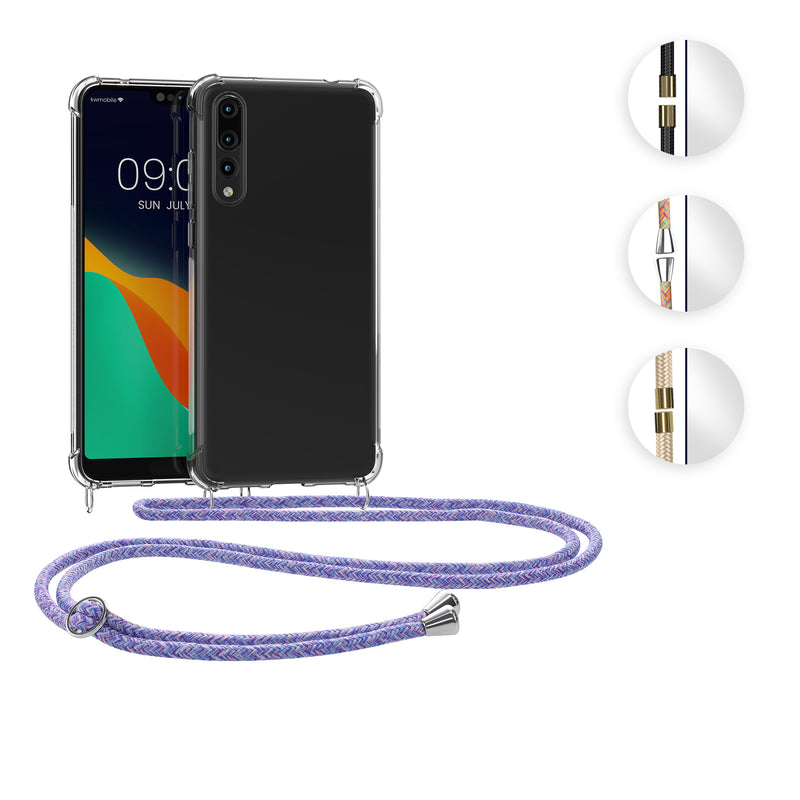kwmobile Necklace Case kompatibel mit Huawei P20 Pro Hülle - Silikon Cover mit Handykette - Band Handyhülle Gold Gold  