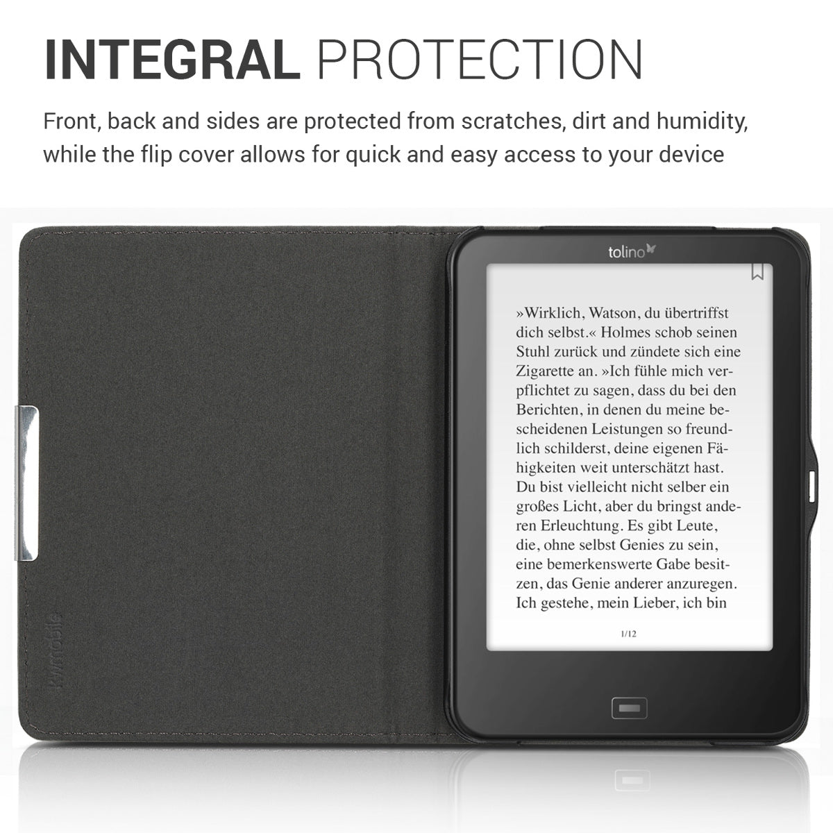 kwmobile Schutzhülle für Tolino Vision 1 / 2 / 3 / 4 HD Hülle - eReader Case aus Kunstleder mit Auto Sleep Funktion - Kompass Vintage