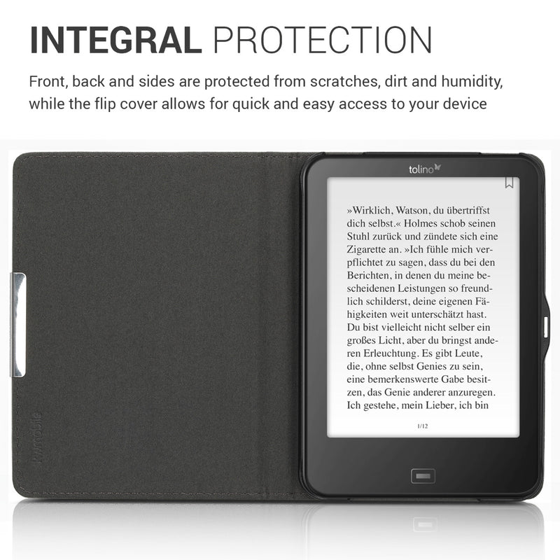 kwmobile Schutzhülle für Tolino Vision 1 / 2 / 3 / 4 HD Hülle - eReader Case aus Kunstleder mit Auto Sleep Funktion - Kompass Vintage