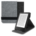 kwmobile Hülle kompatibel mit Tolino Vision 1 / 2 / 3 / 4 HD - Schlaufe Ständer - e-Reader Schutzhülle - Filz Hellgrau Hellgrau  [dsg01]