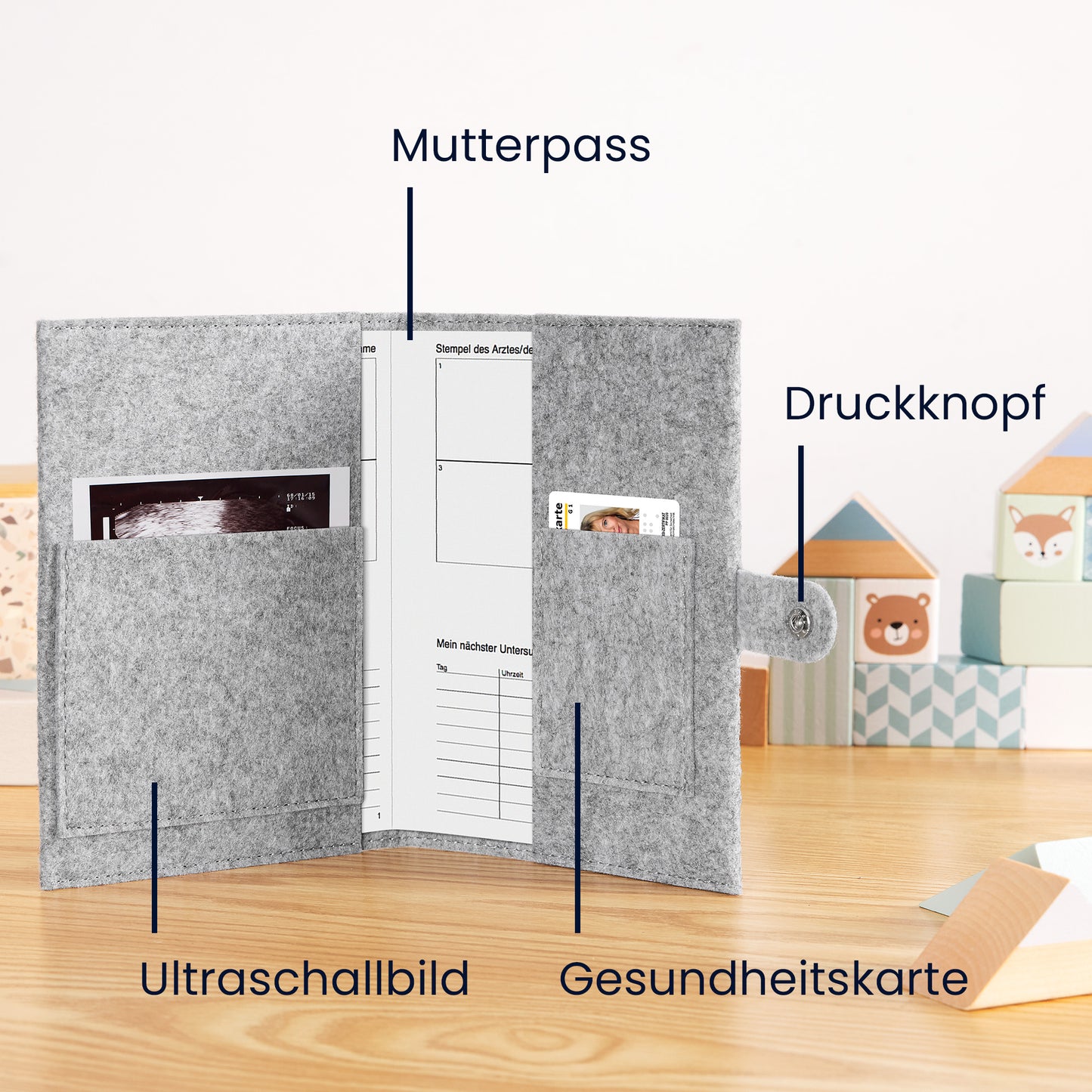 kwmobile Mutterpasshülle - Hülle für deutschen Mutterpass mit extra Fächern - Cover