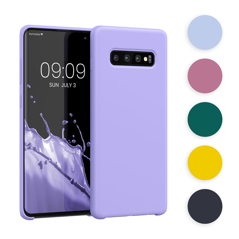 kwmobile Hülle kompatibel mit Samsung Galaxy S10 Plus / S10+ Hülle - Silikon Handy Case - Handyhülle weiche Oberfläche - kabelloses Laden - Nude Lilac Nude Lilac  