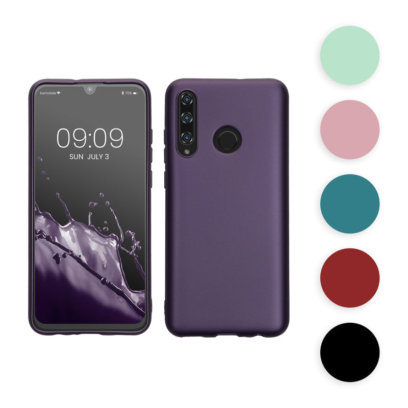 kwmobile Case kompatibel mit HONOR 20 Lite Hülle - Schutzhülle aus Silikon metallisch schimmernd - Handyhülle Metallic Grau Metallic Grau  