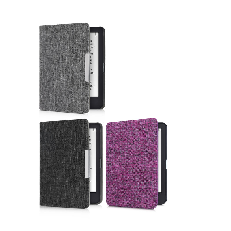 kwmobile Hülle kompatibel mit Tolino Shine 3 - Stoff eReader Schutzhülle Cover Case - Grau Grau  [dsg02]