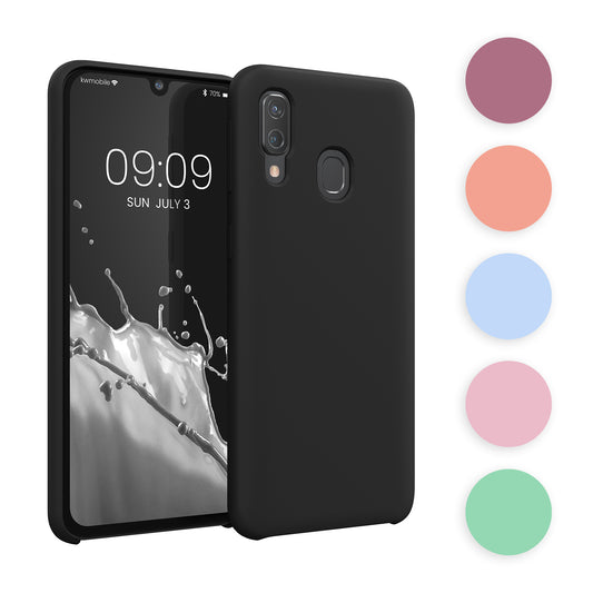 kwmobile Hülle kompatibel mit Samsung Galaxy A40 Hülle - Silikon Handy Case - Handyhülle weiche Oberfläche - kabelloses Laden - Petrol matt Petrol matt  
