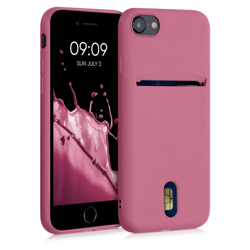 kwmobile Hülle kompatibel mit Apple iPhone SE (2022) / iPhone SE (2020) / iPhone 8 / iPhone 7 - Handyhülle mit Kartenfach