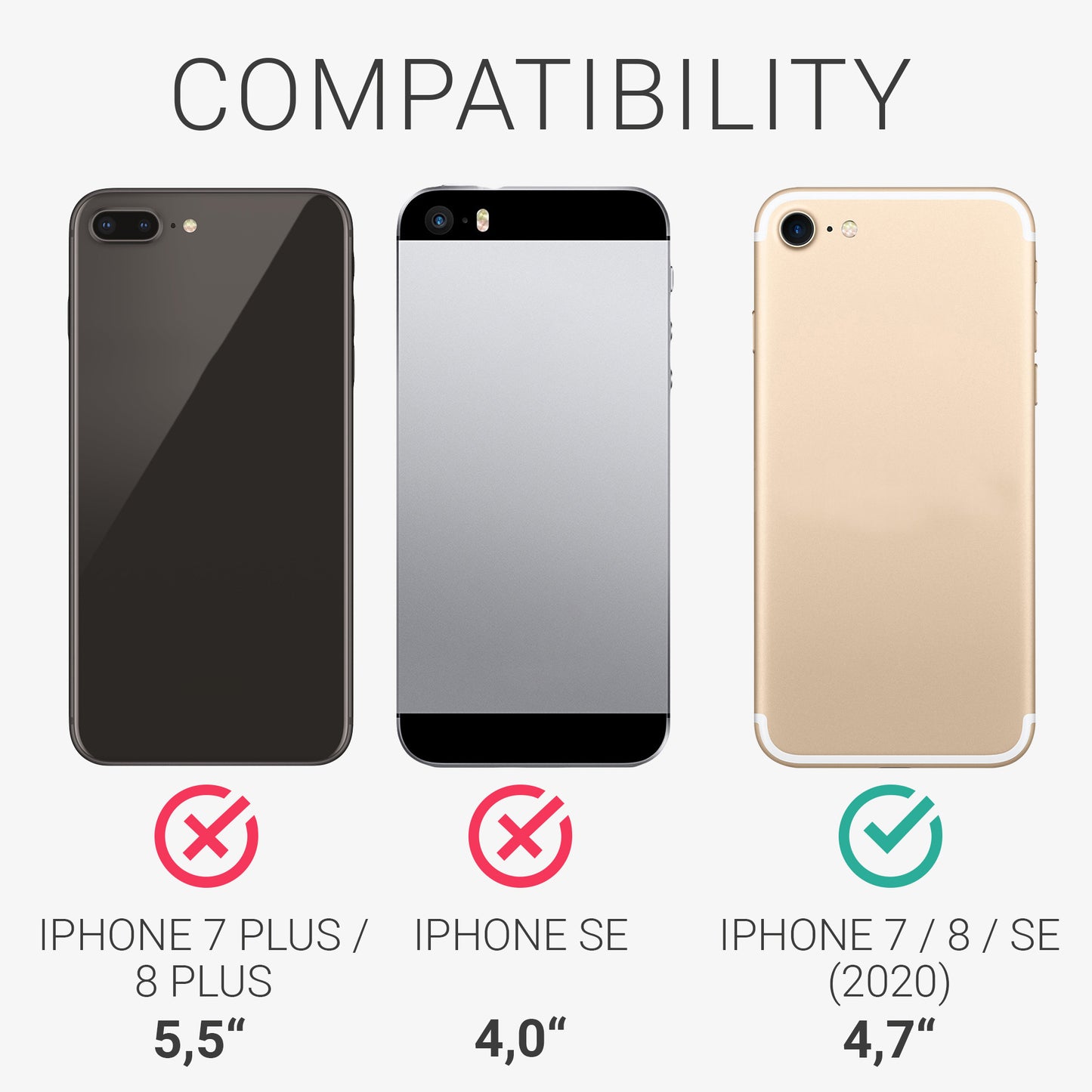 kwmobile Hülle kompatibel mit Apple iPhone SE (2022) / iPhone SE (2020) / iPhone 8 / iPhone 7 - Handyhülle mit Kartenfach