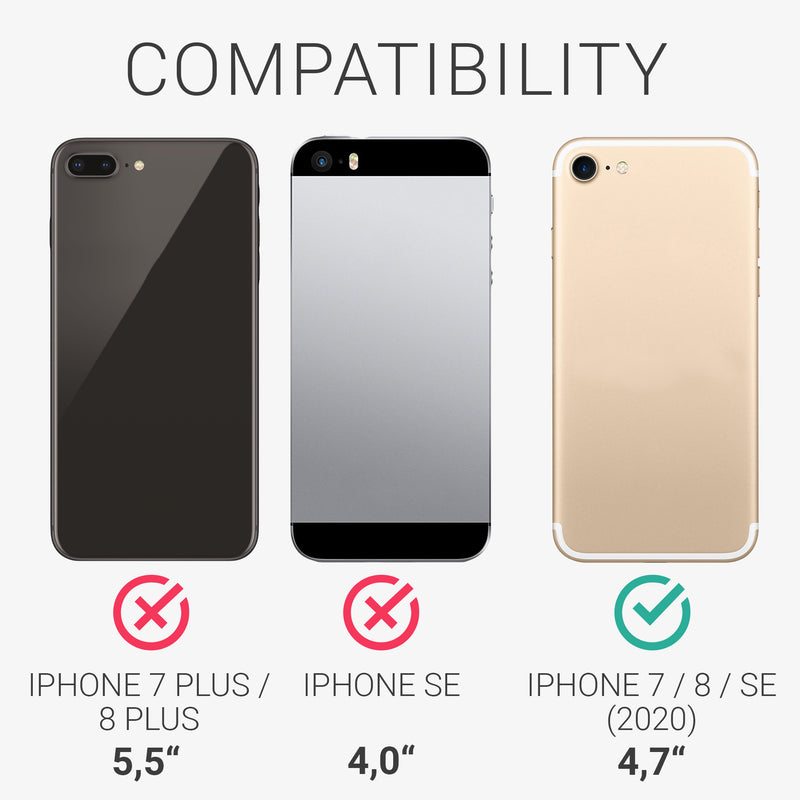 kwmobile Hülle kompatibel mit Apple iPhone SE (2022) / iPhone SE (2020) / iPhone 8 / iPhone 7 - Handyhülle mit Kartenfach