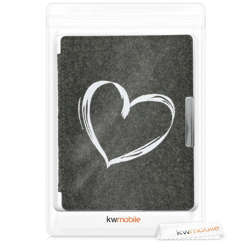 kwmobile Hülle kompatibel mit Kobo Aura H2O Edition 2 eReader Schutzhülle Cover Case Dunkelgrau