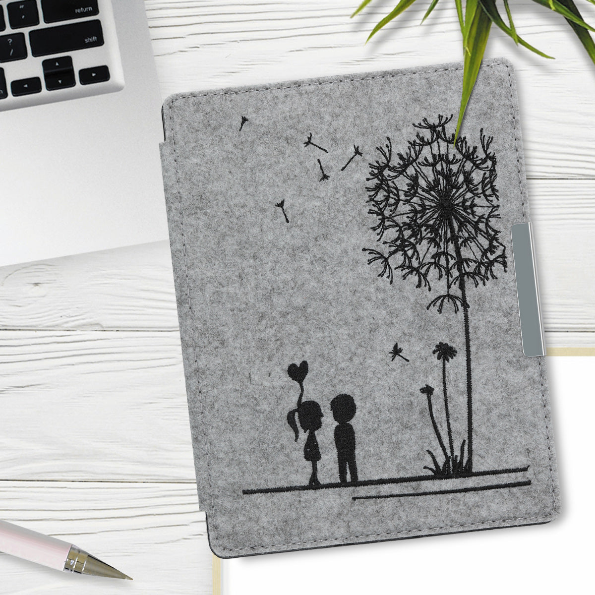 kwmobile Hülle kompatibel mit Kobo Aura H2O Edition 2 eReader Schutzhülle Cover Case Dunkelgrau