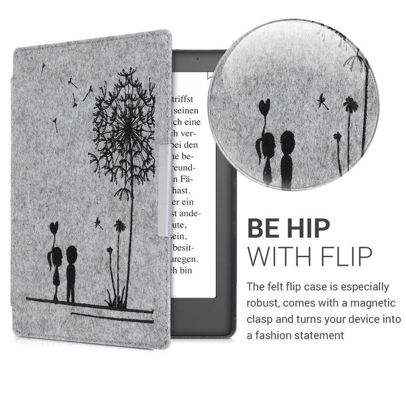 kwmobile Hülle kompatibel mit Kobo Aura H2O Edition 2 eReader Schutzhülle Cover Case Dunkelgrau