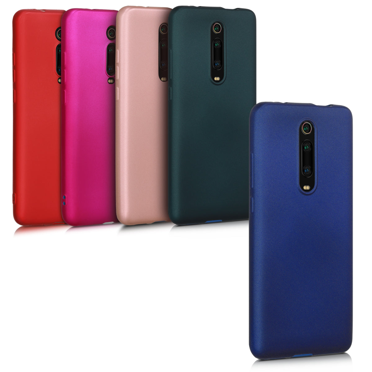 kwmobile Handyhülle für Xiaomi Mi 9T (Pro) / Redmi K20 (Pro) Hülle - Silikon Case metallisch schimmernd - Schutzhülle Cover