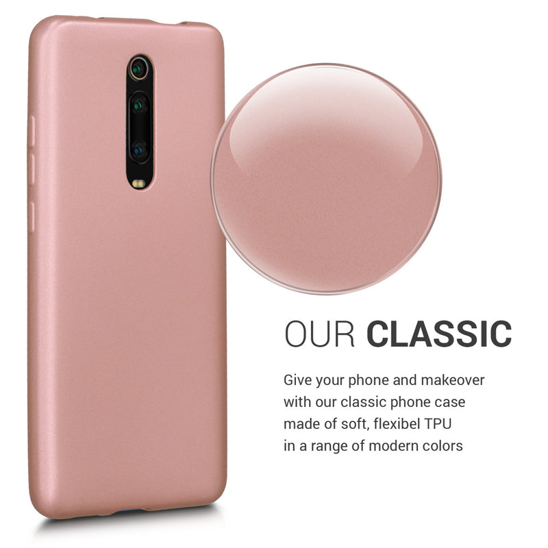 kwmobile Handyhülle für Xiaomi Mi 9T (Pro) / Redmi K20 (Pro) Hülle - Silikon Case metallisch schimmernd - Schutzhülle Cover