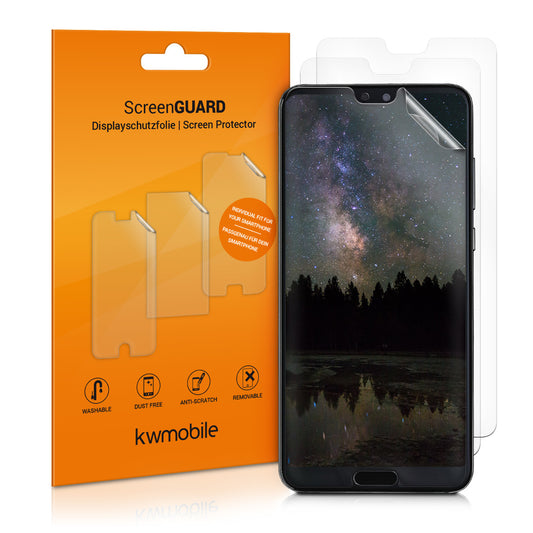 kwmobile 3x Displayschutzfolie kompatibel mit Huawei P20 Pro Folie - klare Schutzfolien Set in transparent Transparent  