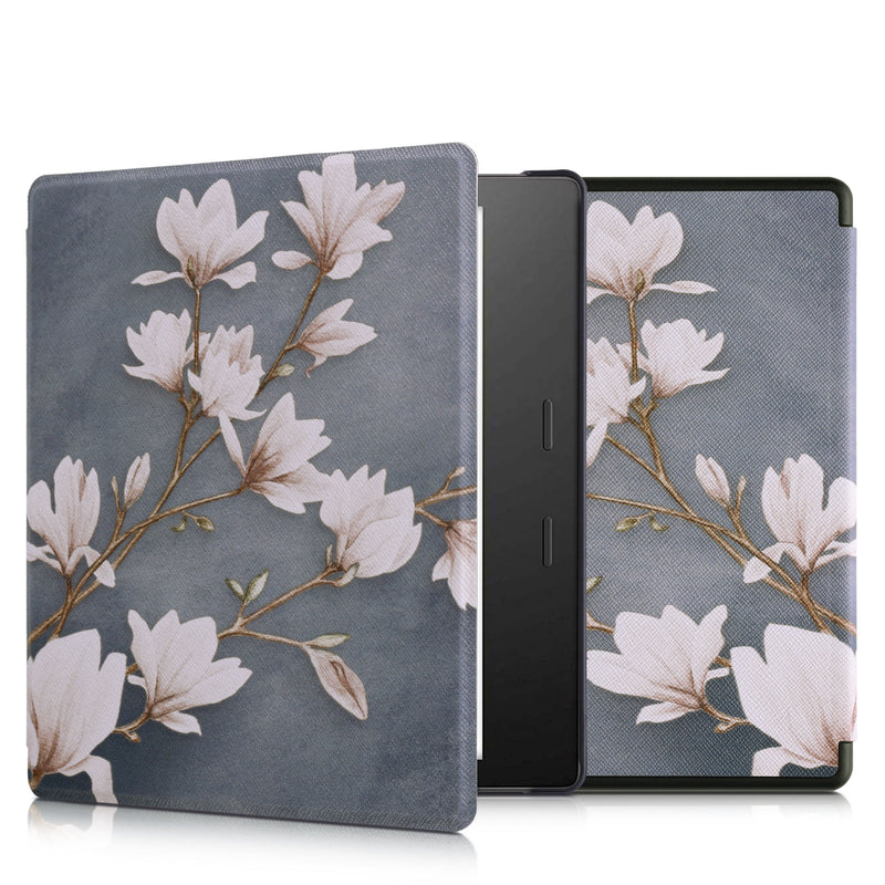 kwmobile Schutzhülle für Amazon Kindle Oasis 10. Generation Hülle - eReader Flip Case mit Auto Sleep Funktion - Galaxie Baum Wiese