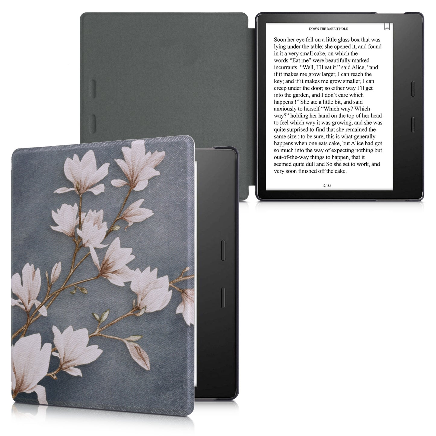 kwmobile Schutzhülle für Amazon Kindle Oasis 10. Generation Hülle - eReader Flip Case mit Auto Sleep Funktion - Galaxie Baum Wiese